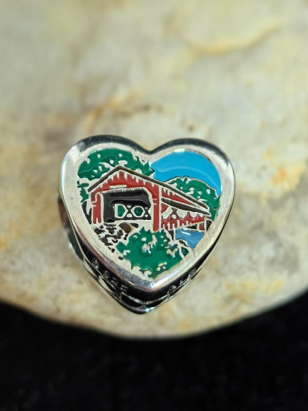 Pandora Ohio Bridge Exclusive Travel Heart Charm Pendant, S925 Silver Jewelry